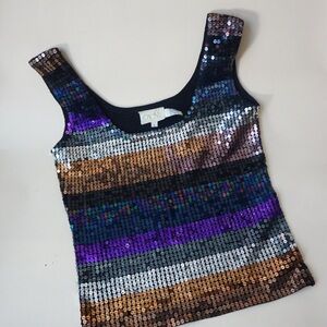 Cache 90's Vintage Sequin Kit Blouse - Size Large